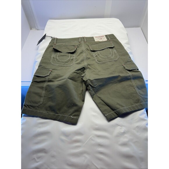 True Religion Cargo Shorts Knee Length Kalamata Green SZ 34 Men New w/Tags - Picture 7 of 7